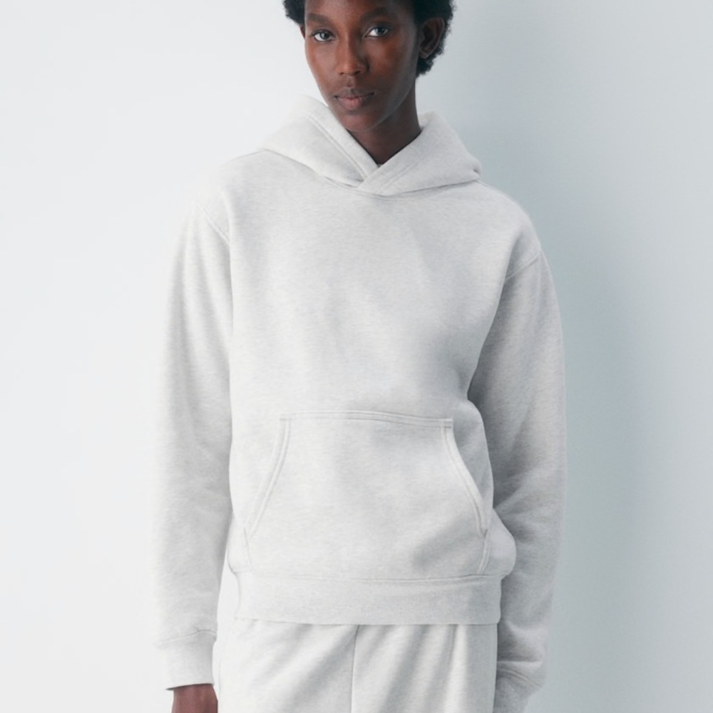 Aritzia Heather Cloud White Cozy Sweatfleece Hoodie